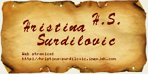 Hristina Šurdilović vizit kartica